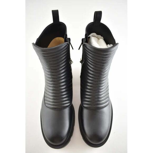 Christian Louboutin Maddic Max Flat Calf Black Silver Chain Combat Ankle Boot 36 - Picture 6 of 10